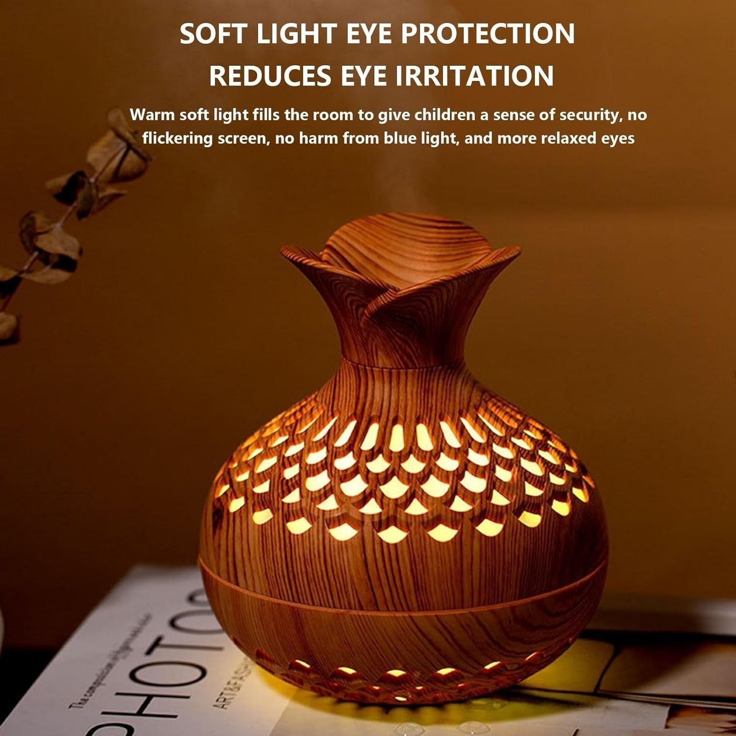 Wooden Cool Mist Humidifier sPortable Wooden Ultrasonic Cool Mist Humidifier with Night Light