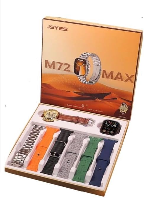 M72 Max Smart Watch – HD Display, Bluetooth Calling, Fitness Tracker – Best Budget Smartwatch Sleek Design, Full Touch Display, Long Battery Life
